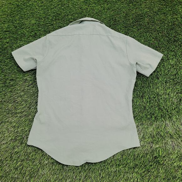 Vintage 90s Kings-Road Disco Button Shirt Small 19x27 Green - Picture 3 of 11